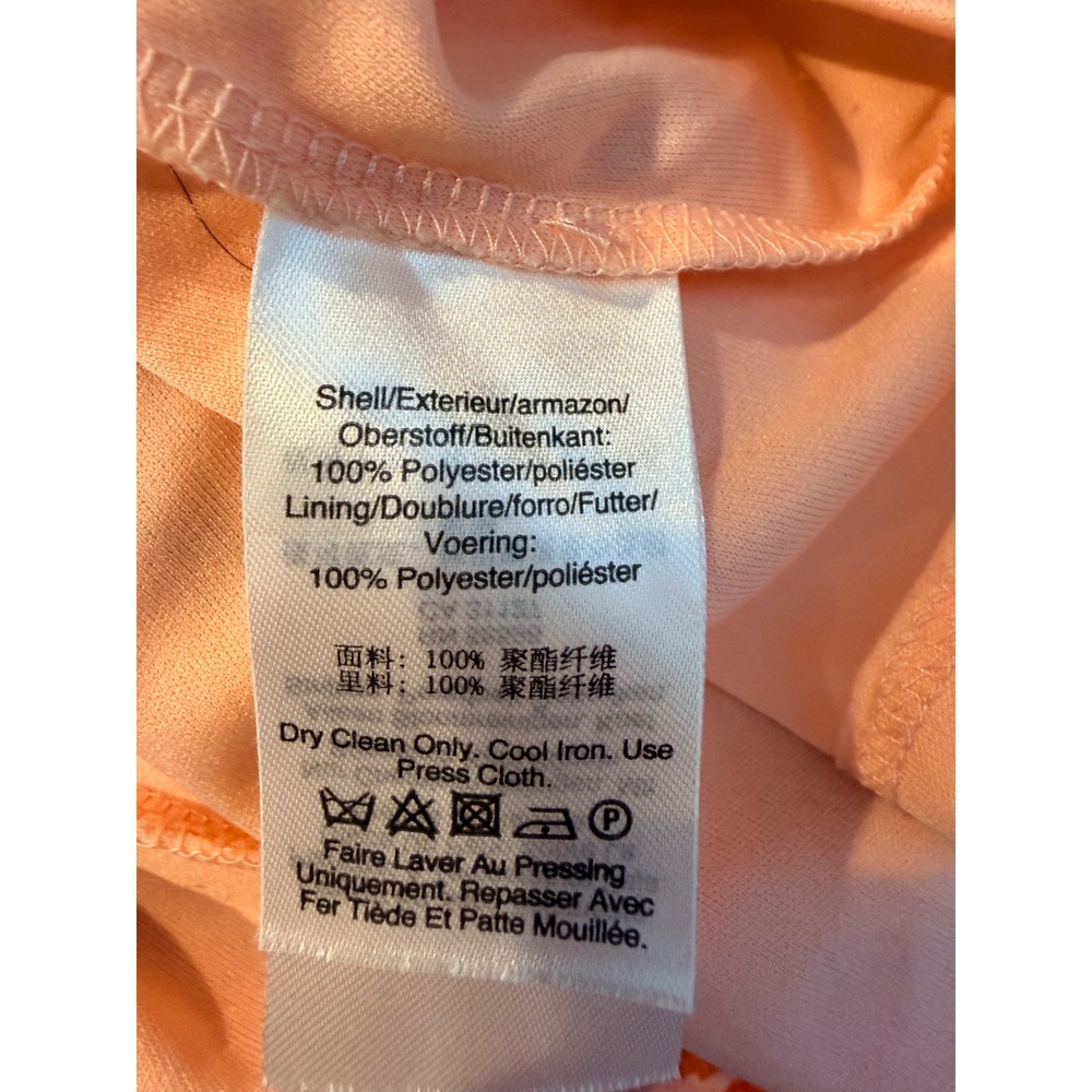 DKNY Womens Pink Floral Chiffon V-Neck Smocked Back Tiered Midi Dress Size 10 - Picture 6 of 7